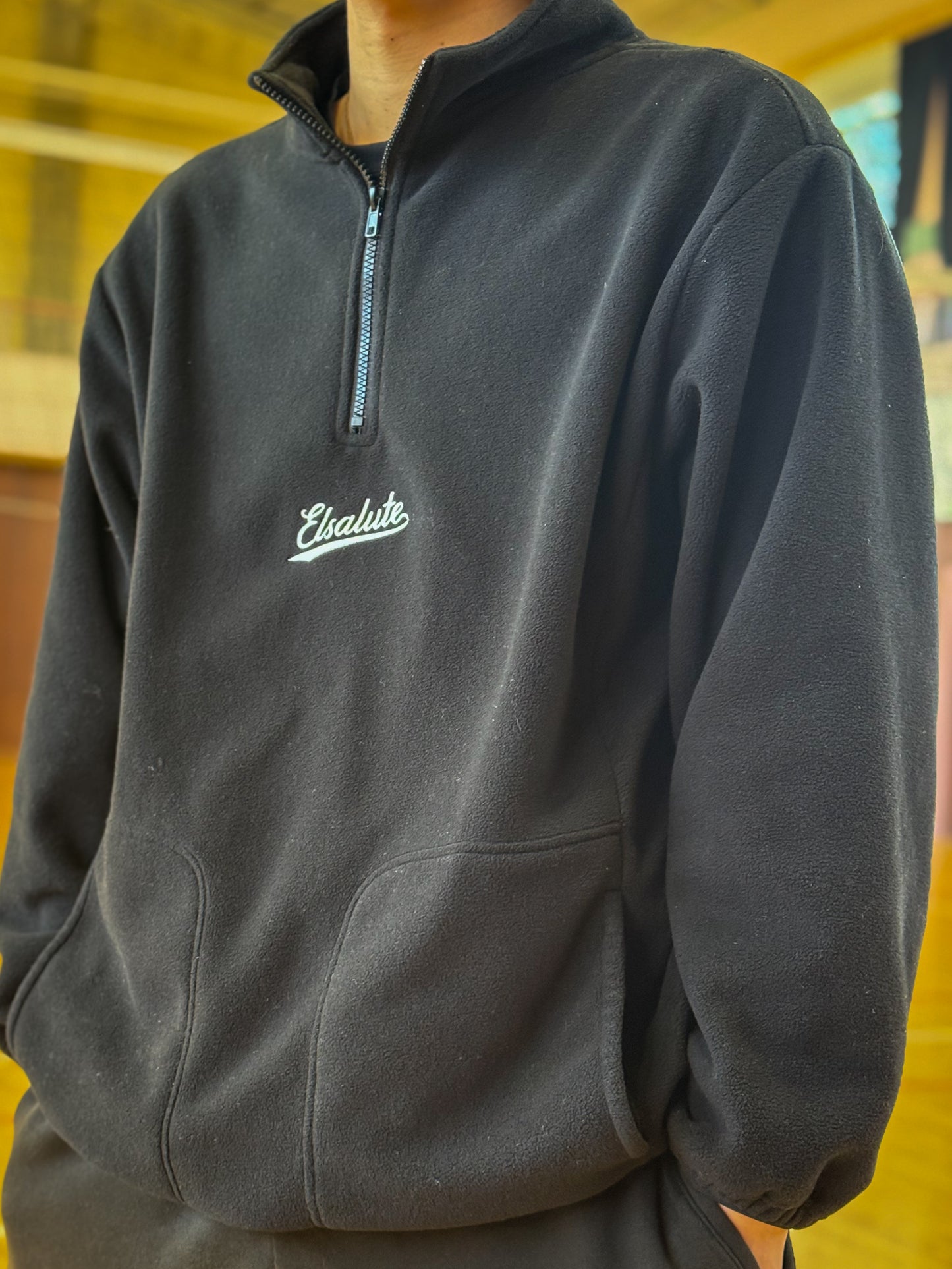 CURSIVE HALF ZIP FLEECE