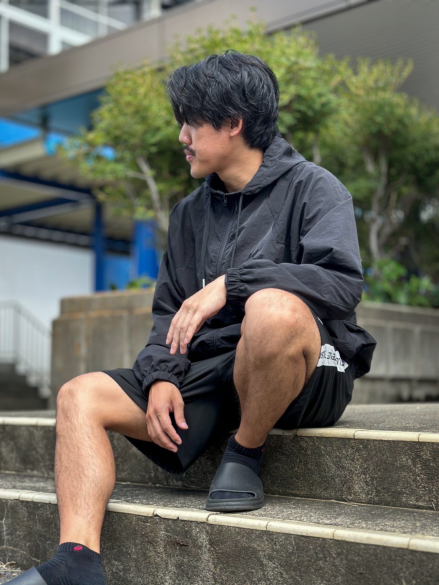 NYLON ZIPUP HOODIE