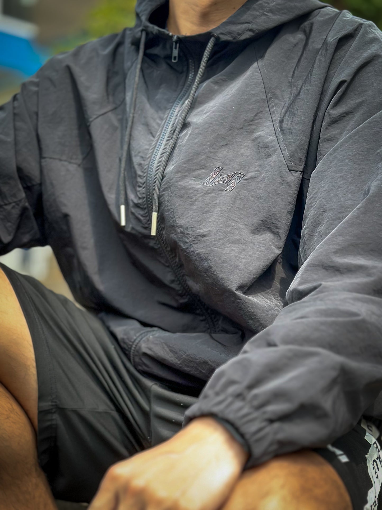 NYLON ZIPUP HOODIE